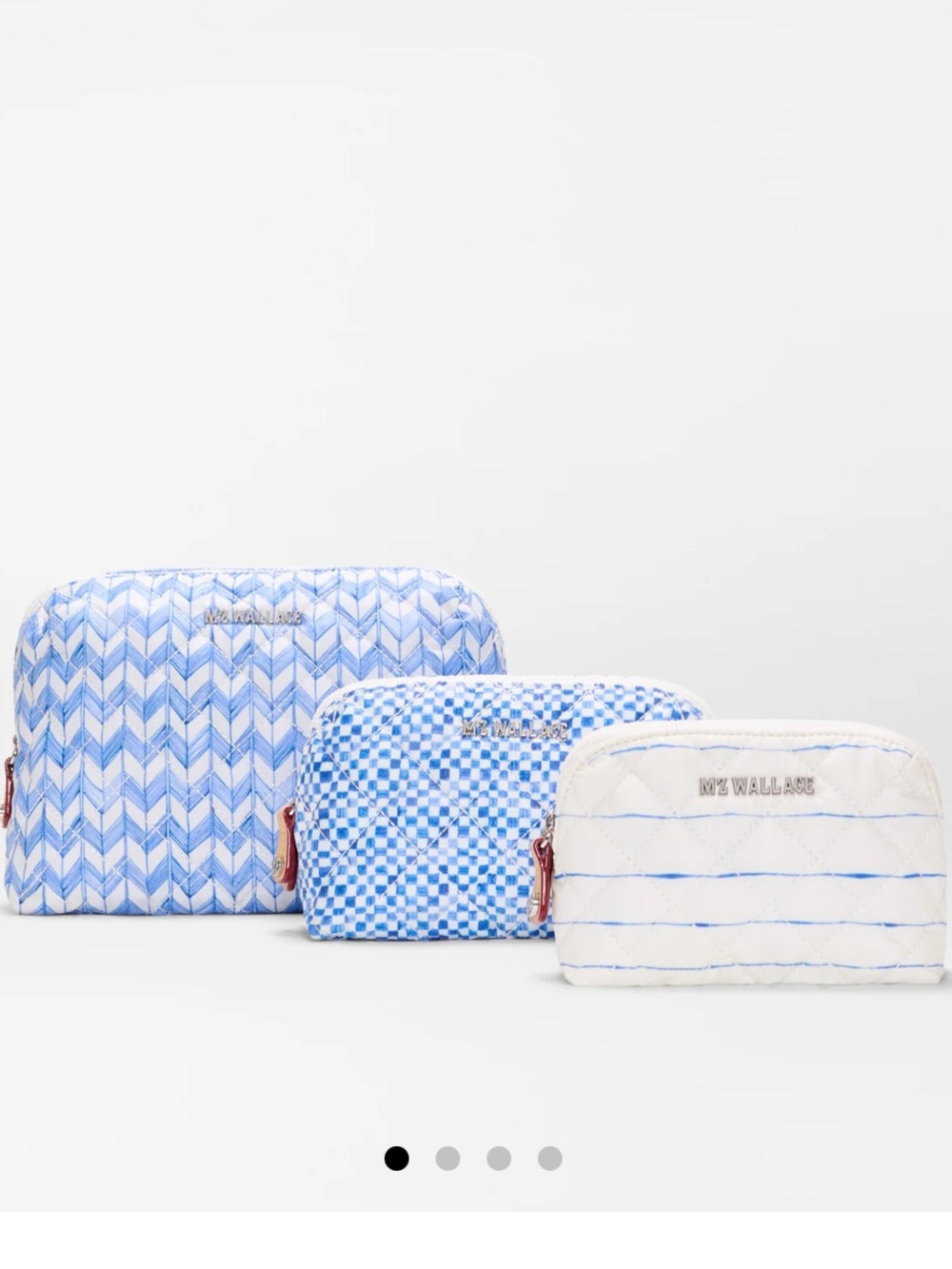 MZ Wallace Porcelain Blue/Multi Double Zip Cosmetic Bundle - Picture 2 of 16